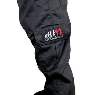 Krav Maga Cargo Hosen fr Outdoor Training mit KRAVolution Logo  L