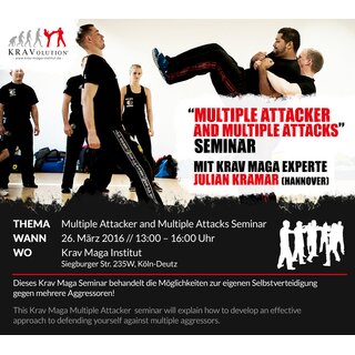 multiple Attacker & multiple Attacks Seminar mit Krav Maga Experte Julian Kramar am 26.03.16