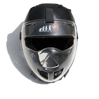 Krav Maga head protection / leather helmet with clear visor / face protection