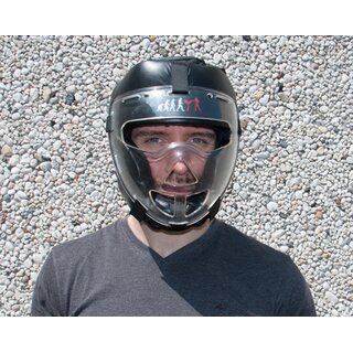 Krav Maga Kopfschutz / Schutzhelm  aus Leder mit durchsichtigem Visier / Gesichtsschutz M