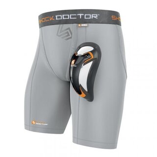 Shock Doctor Compression Short with carbon groin guard Schwarz S