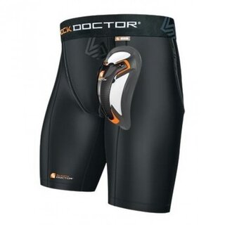 Shock Doctor Compression Short with carbon groin guard Schwarz S